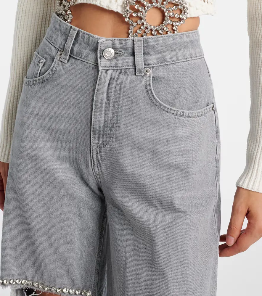 AREA Distressed embellished wide-leg jeans | Thumbnail 3 AREA Distressed embellished wide-leg jeans | Thumbnail 3
