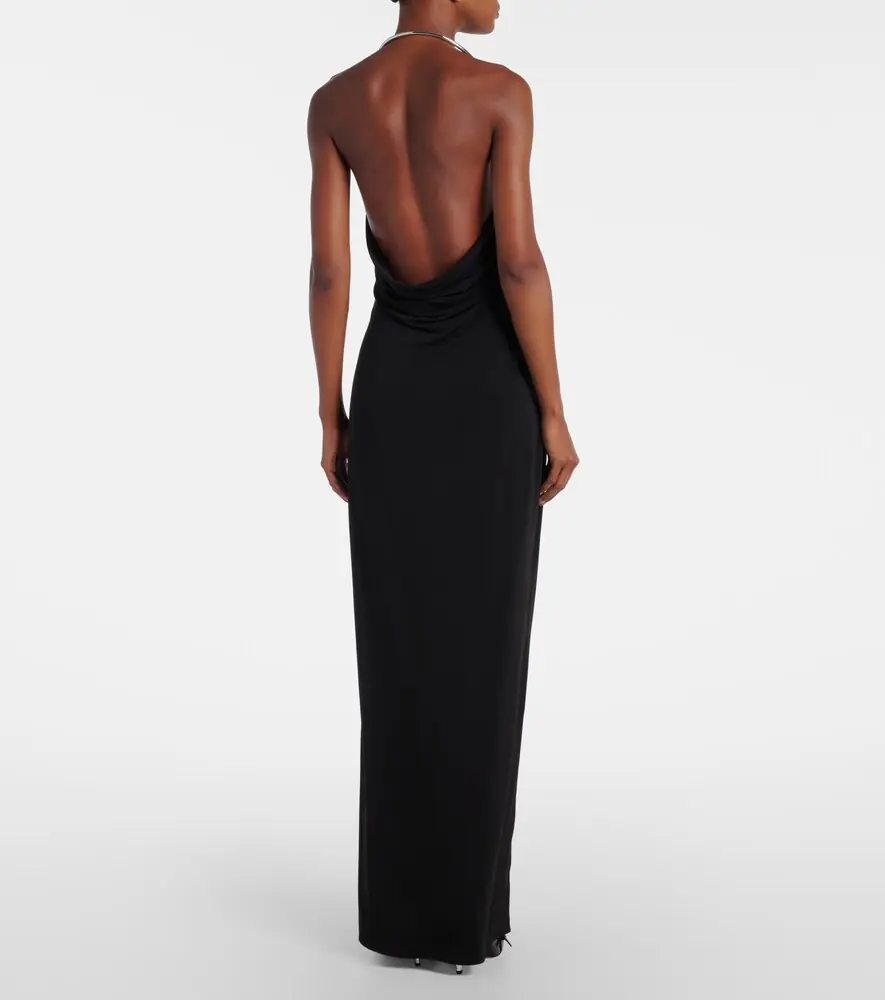 Coperni Logo Necklace embellished halterneck gown | Thumbnail 5 Coperni Logo Necklace embellished halterneck gown | Thumbnail 5