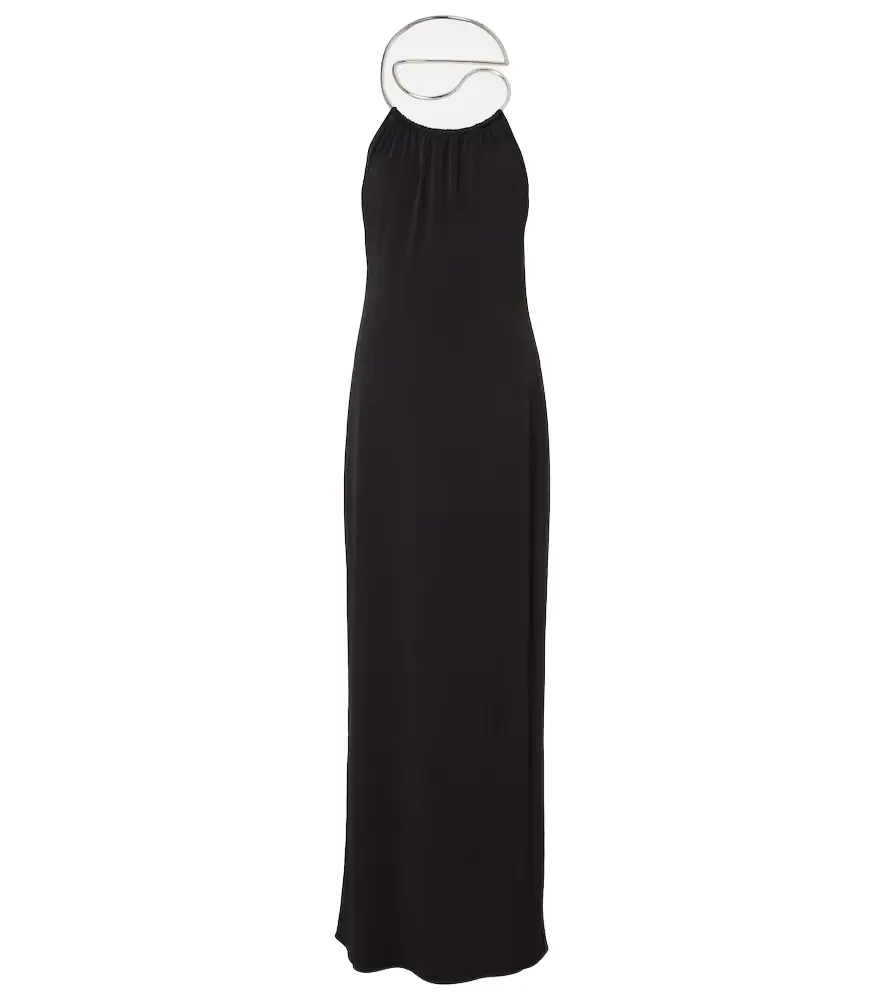 Coperni Logo Necklace embellished halterneck gown