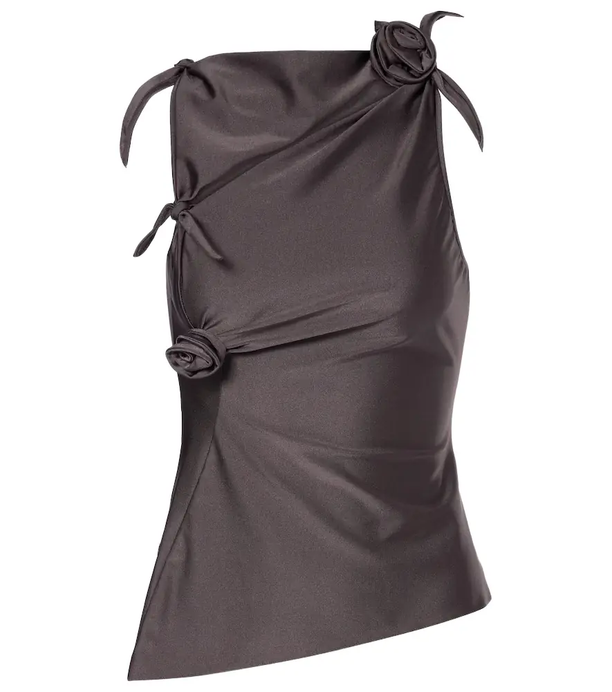 Coperni Floral-appliqué satin top | Image 1 Coperni Floral-appliqué satin top | Image 1