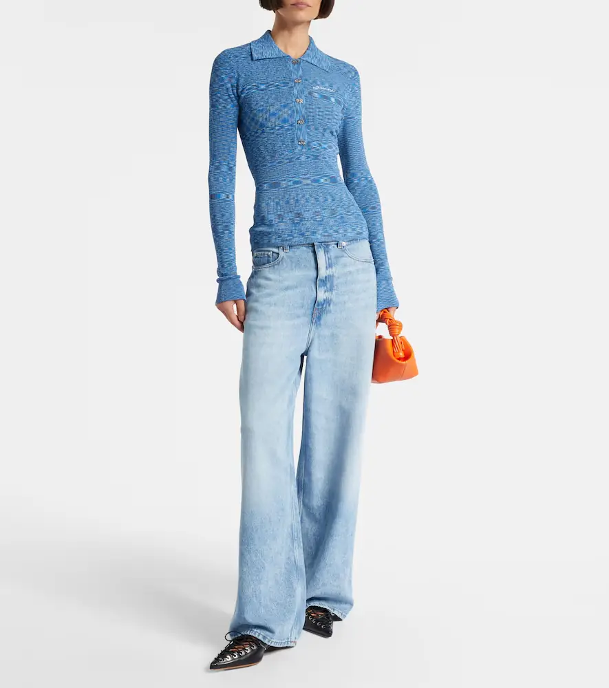 Ganni Space-dyed polo sweater | Thumbnail 3