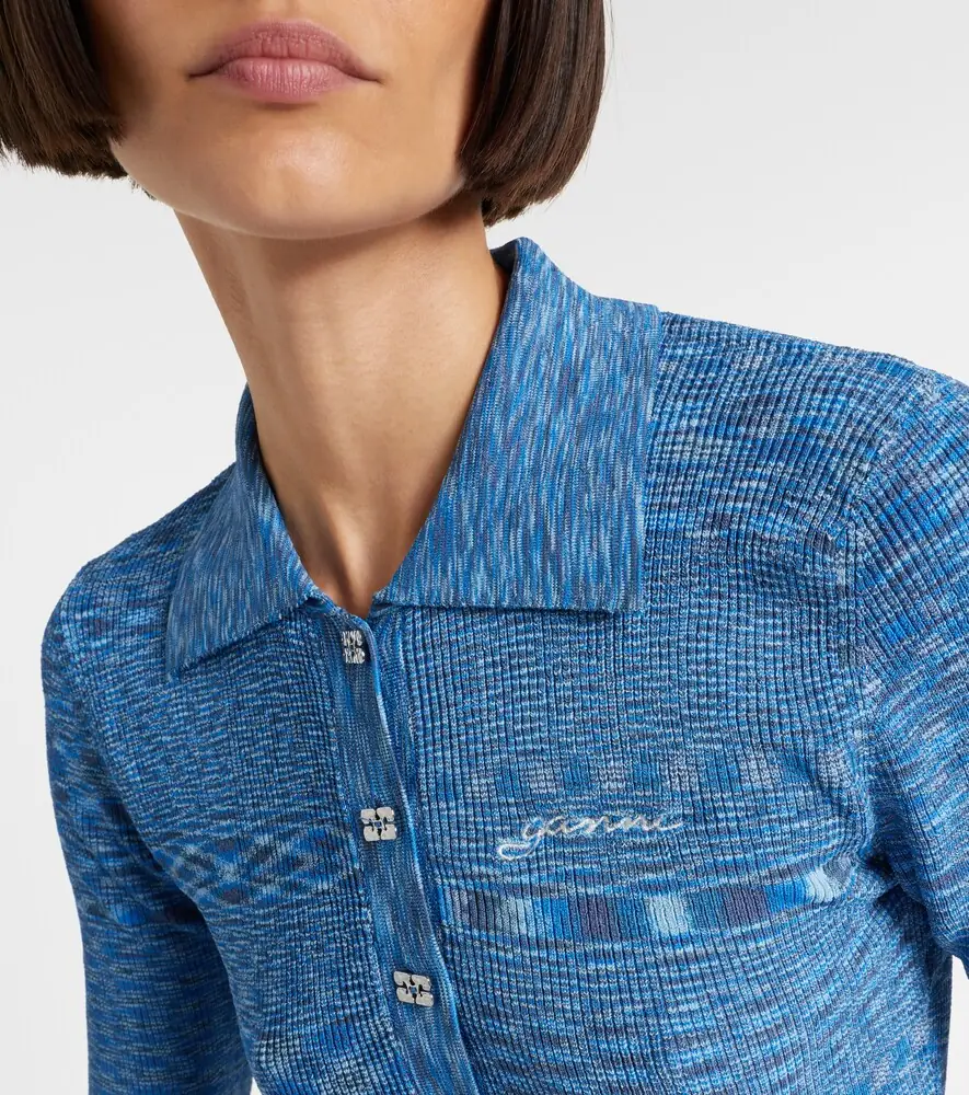 Ganni Space-dyed polo sweater | Thumbnail 4