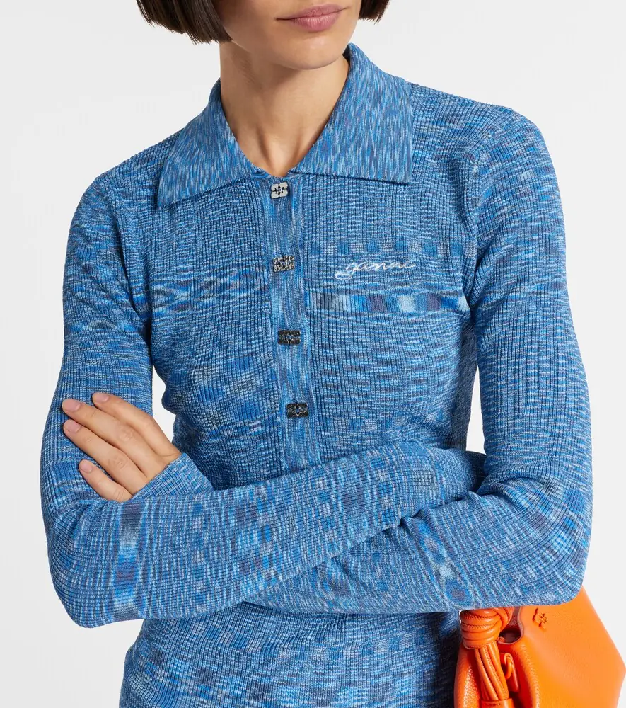 Ganni Space-dyed polo sweater | Thumbnail 5