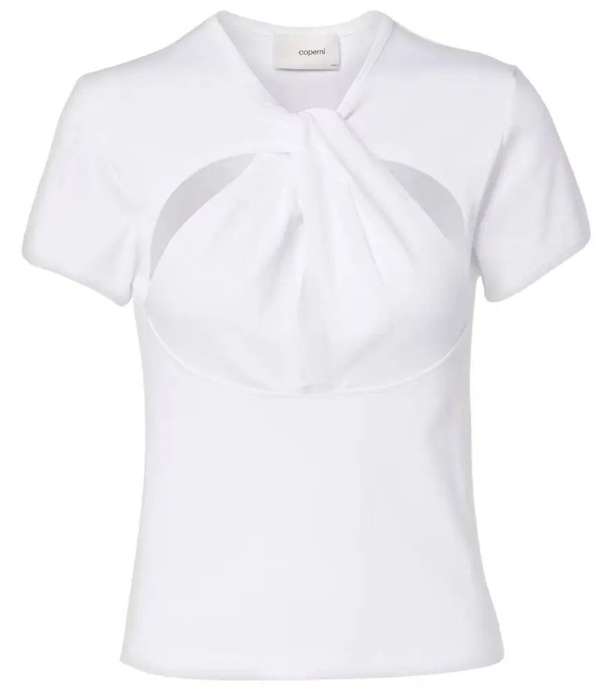 Cutout cotton T-shirt Cutout cotton T-shirt