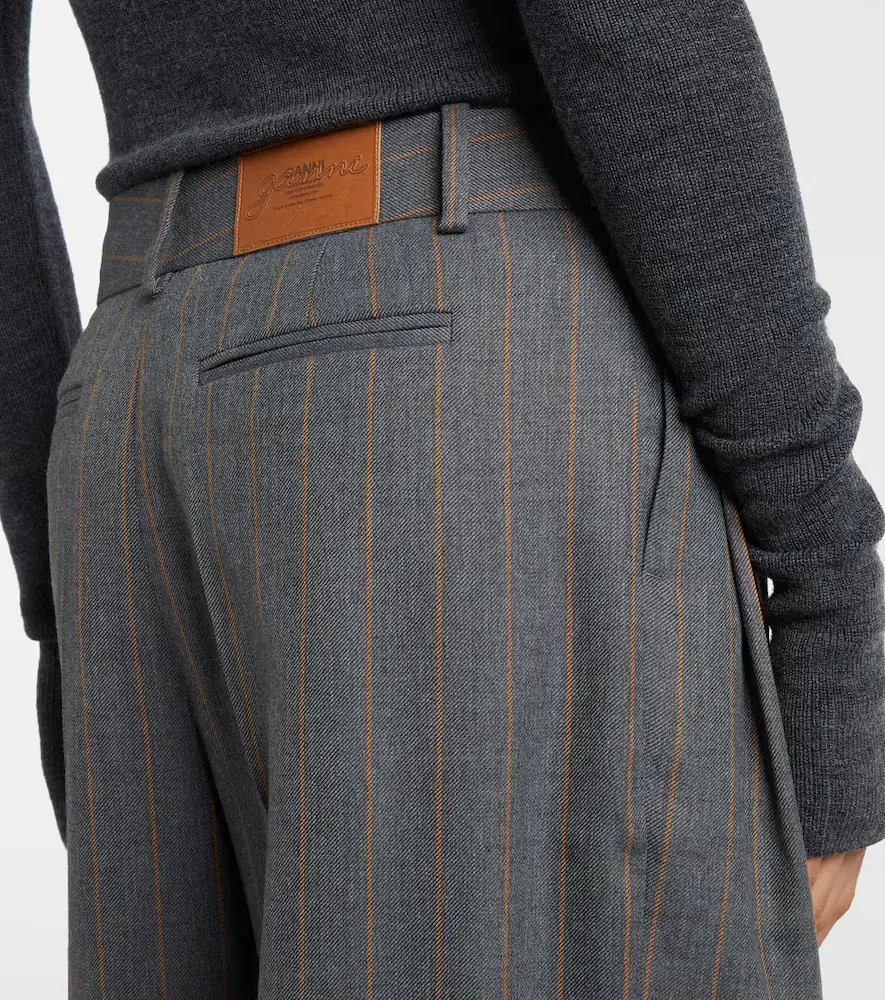Ganni Pinstripe wide-leg pants | Thumbnail 2 Ganni Pinstripe wide-leg pants | Thumbnail 2