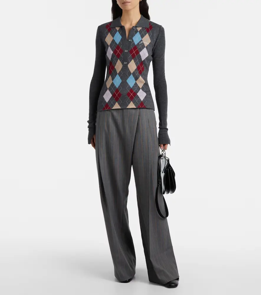 Ganni Pinstripe wide-leg pants | Thumbnail 4 Ganni Pinstripe wide-leg pants | Thumbnail 4