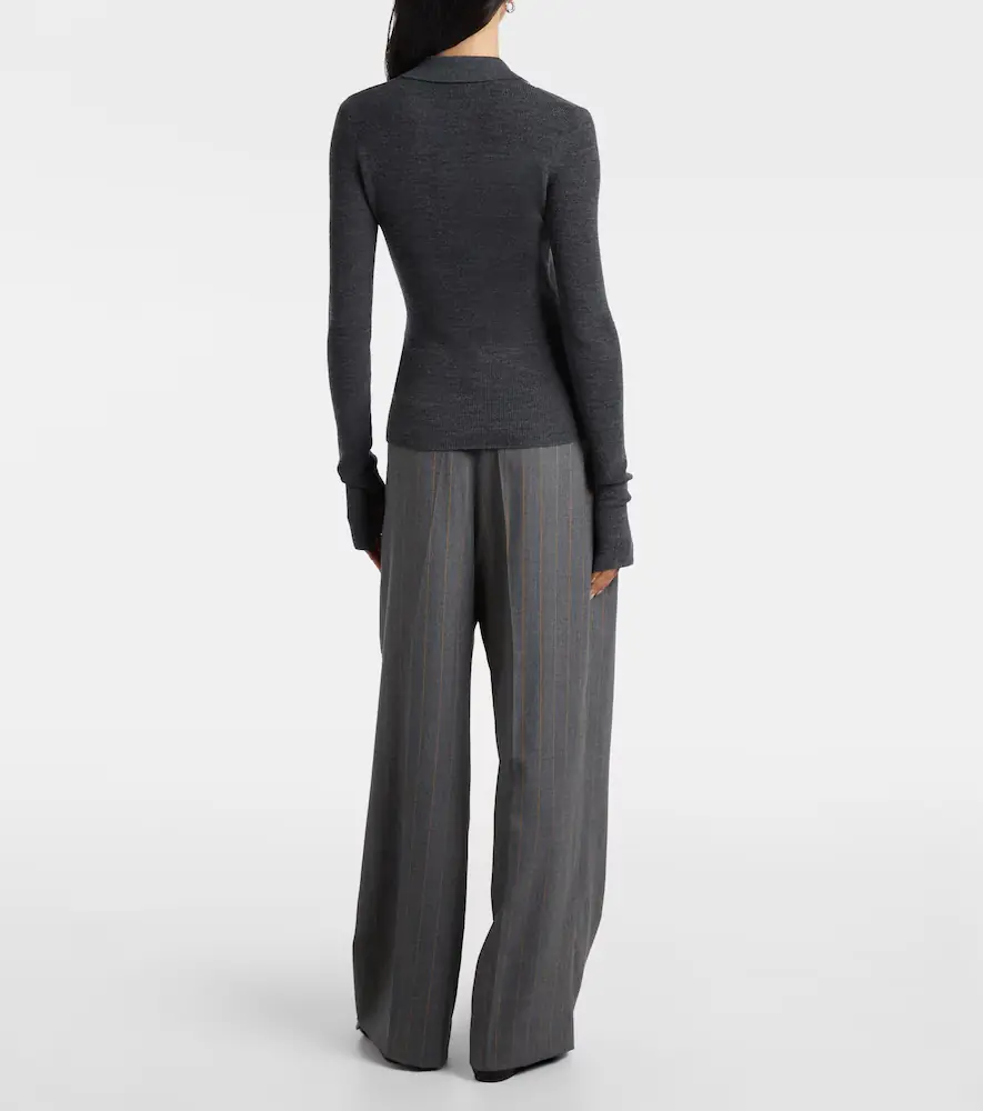 Ganni Pinstripe wide-leg pants | Thumbnail 5 Ganni Pinstripe wide-leg pants | Thumbnail 5