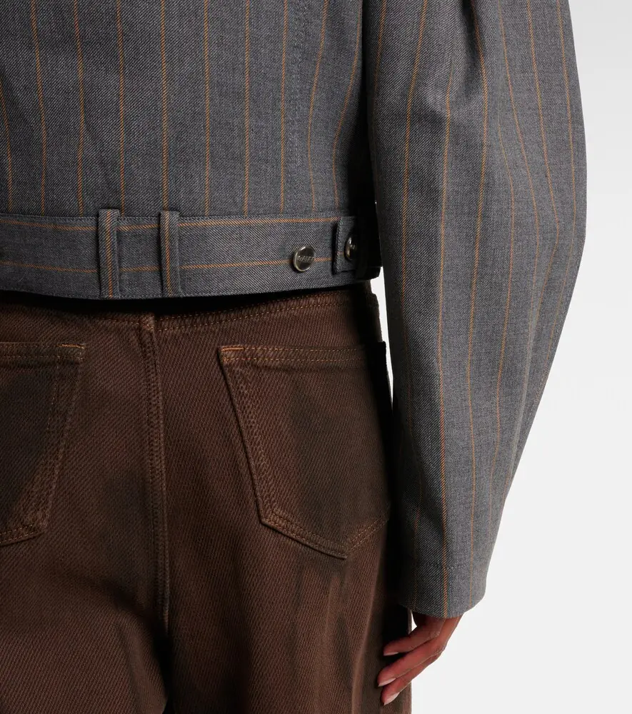 Ganni Pinstripe cropped jacket | Thumbnail 5