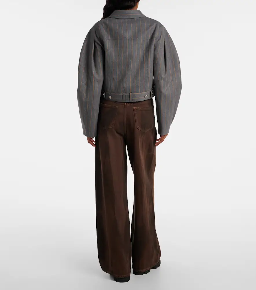 Ganni Pinstripe cropped jacket | Thumbnail 6