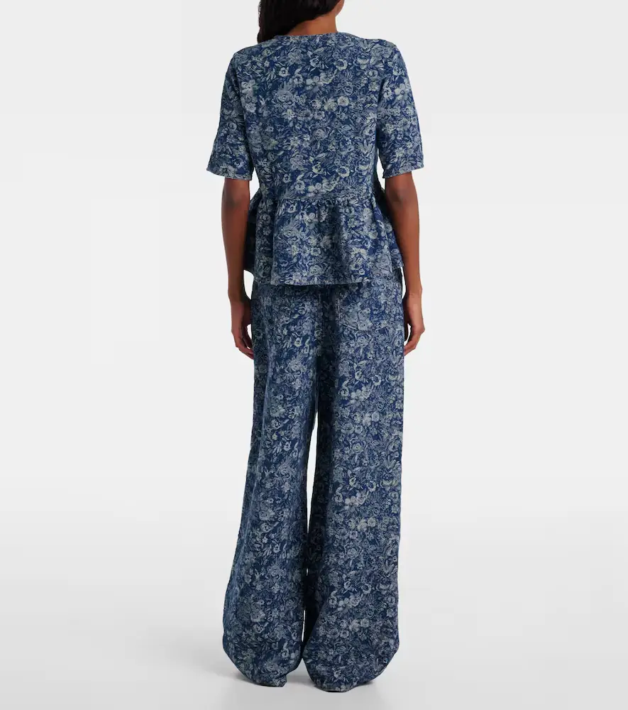 Ganni Peplum Tapestry cotton blouse | Thumbnail 3