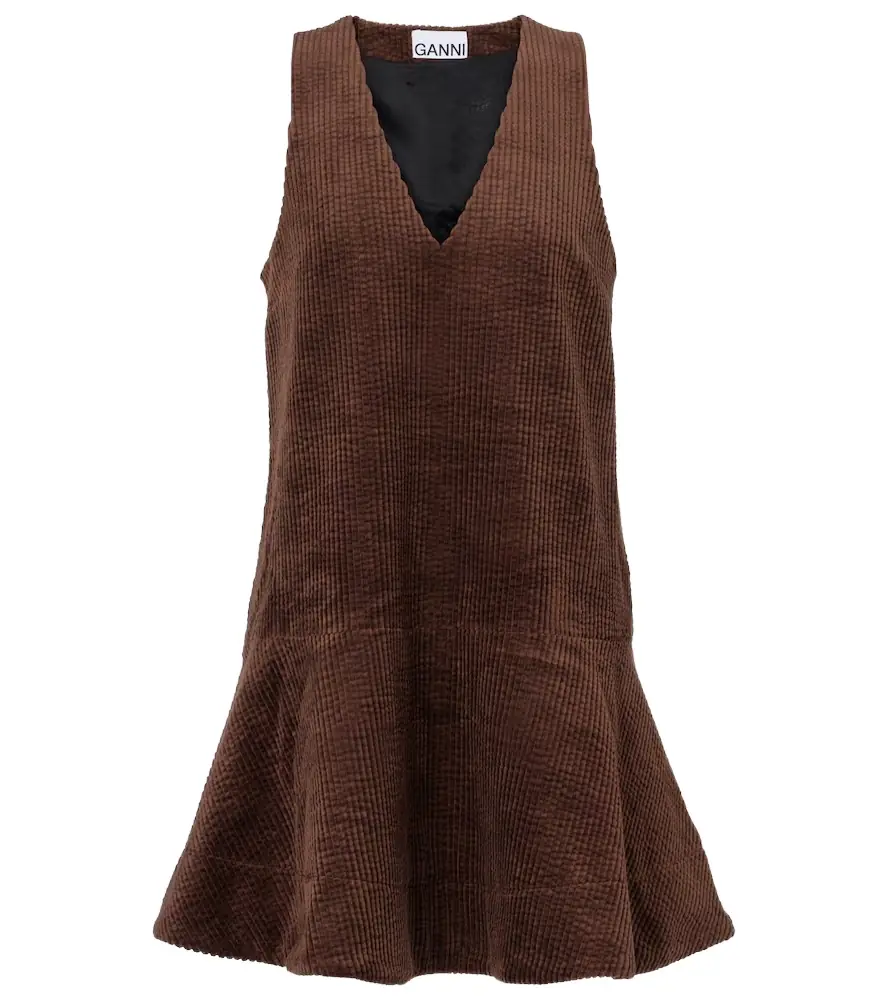 Ganni Cotton corduroy minidress