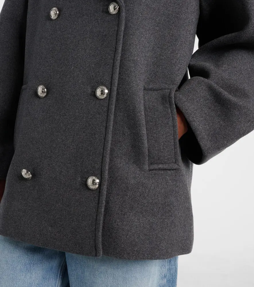 Ganni Oversized wool-blend peacoat | Thumbnail 4