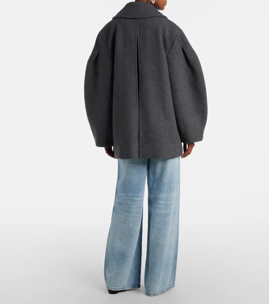 Ganni Oversized wool-blend peacoat | Thumbnail 6