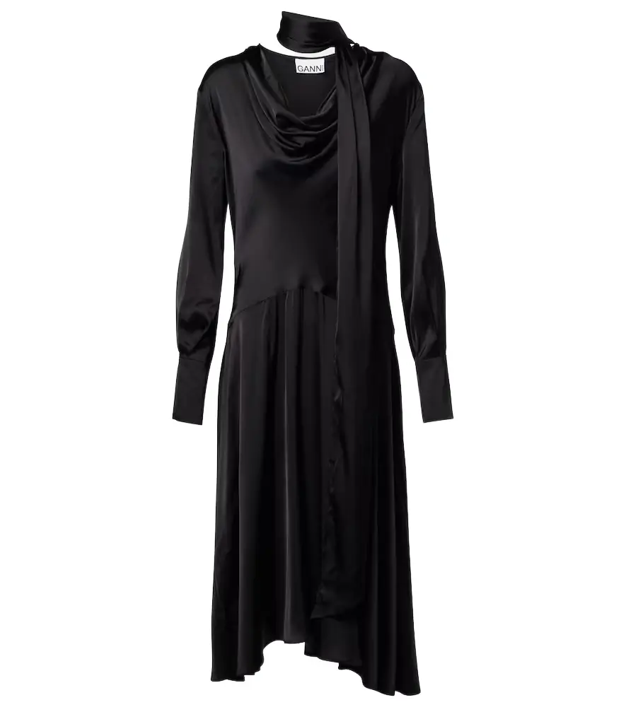 Ganni Asymmetric midi dress | Image 1 Ganni Asymmetric midi dress | Image 1