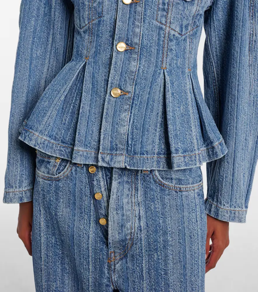 Ganni Peplum denim jacket | Thumbnail 2 Ganni Peplum denim jacket | Thumbnail 2