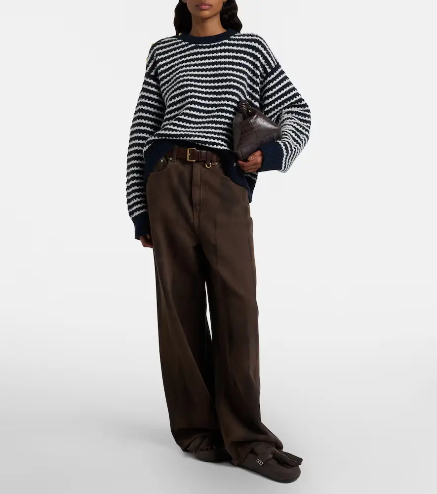 Ganni Striped wool and cotton sweater | Thumbnail 2 Ganni Striped wool and cotton sweater | Thumbnail 2