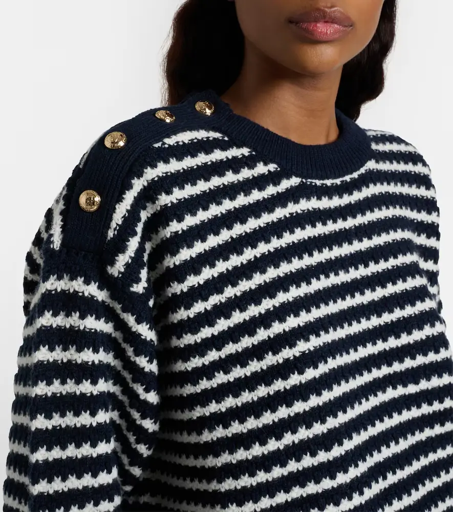 Ganni Striped wool and cotton sweater | Thumbnail 3 Ganni Striped wool and cotton sweater | Thumbnail 3
