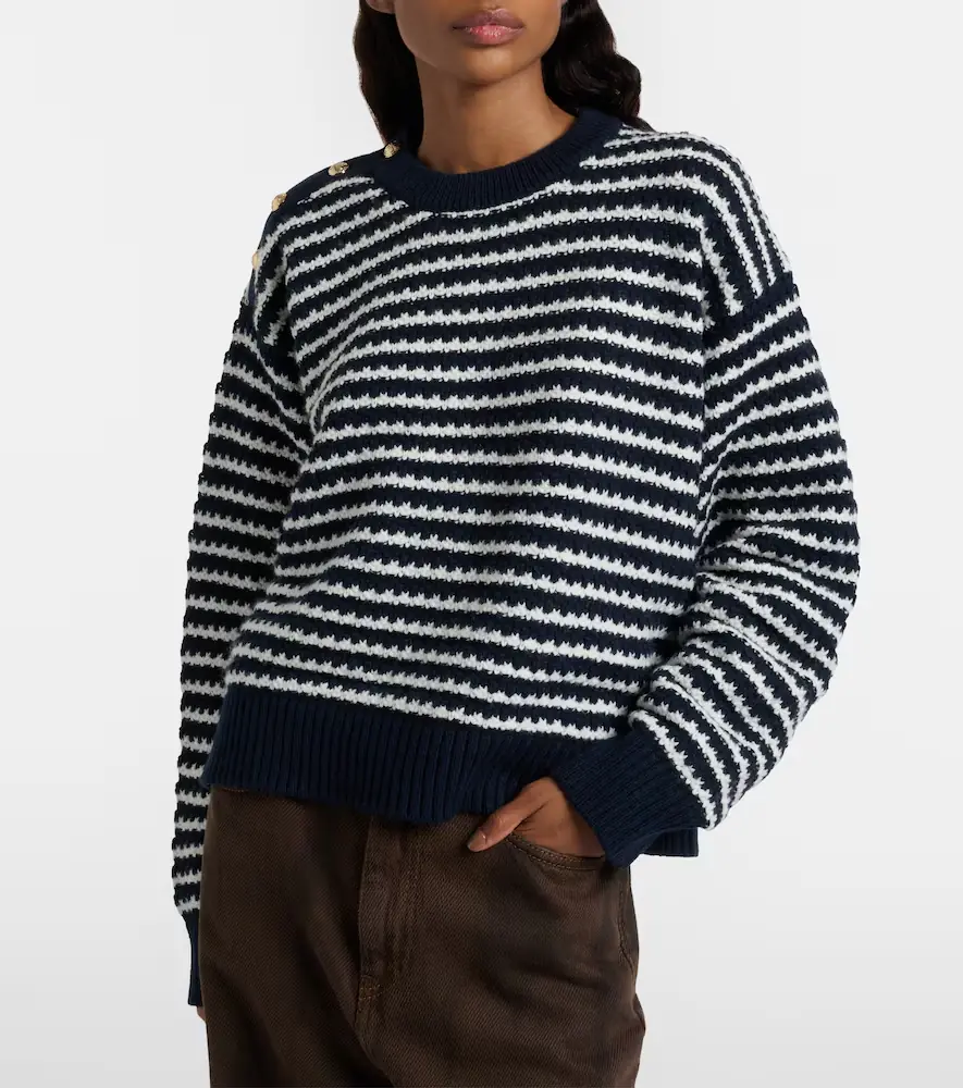 Ganni Striped wool and cotton sweater | Thumbnail 6 Ganni Striped wool and cotton sweater | Thumbnail 6