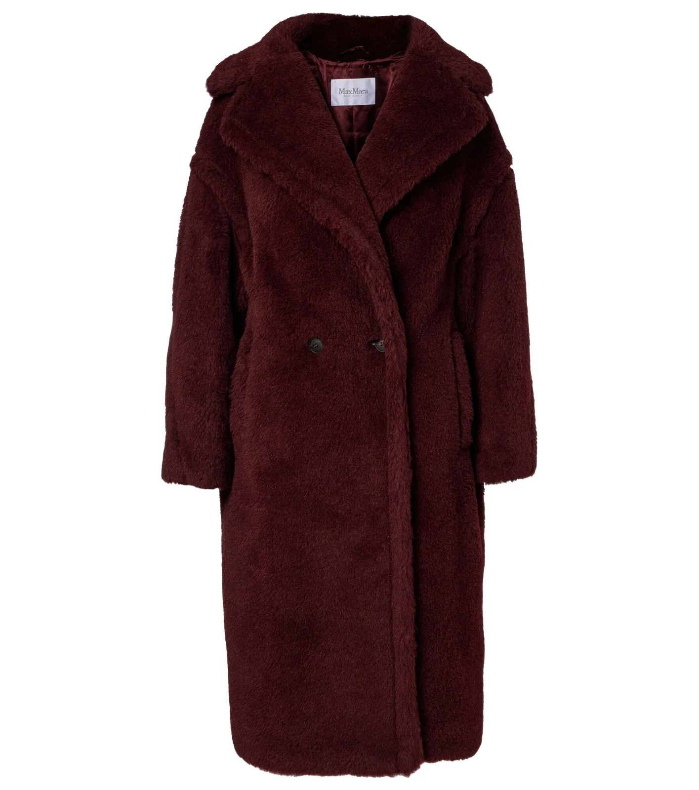 Max Mara Teddy Bear Icon alpaca, wool, and silk coat