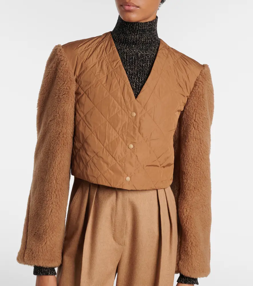 Max Mara Santos cropped camel hair and silk jacket | Thumbnail 3 Max Mara Santos cropped camel hair and silk jacket | Thumbnail 3
