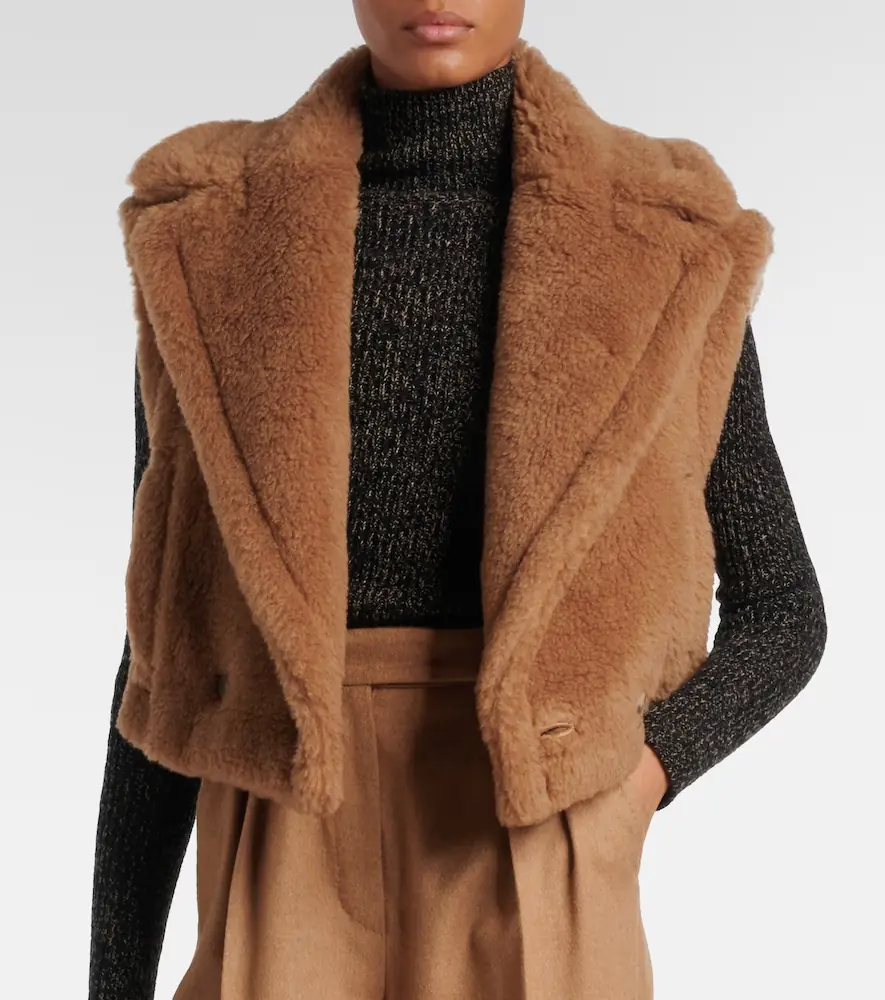 Max Mara Santos cropped camel hair and silk jacket | Thumbnail 4 Max Mara Santos cropped camel hair and silk jacket | Thumbnail 4