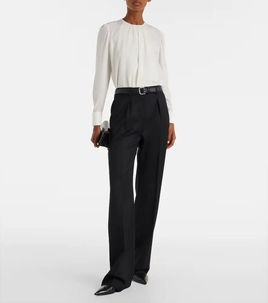 Max Mara Cannes virgin wool straight pants | Thumbnail 4 Max Mara Cannes virgin wool straight pants | Thumbnail 4