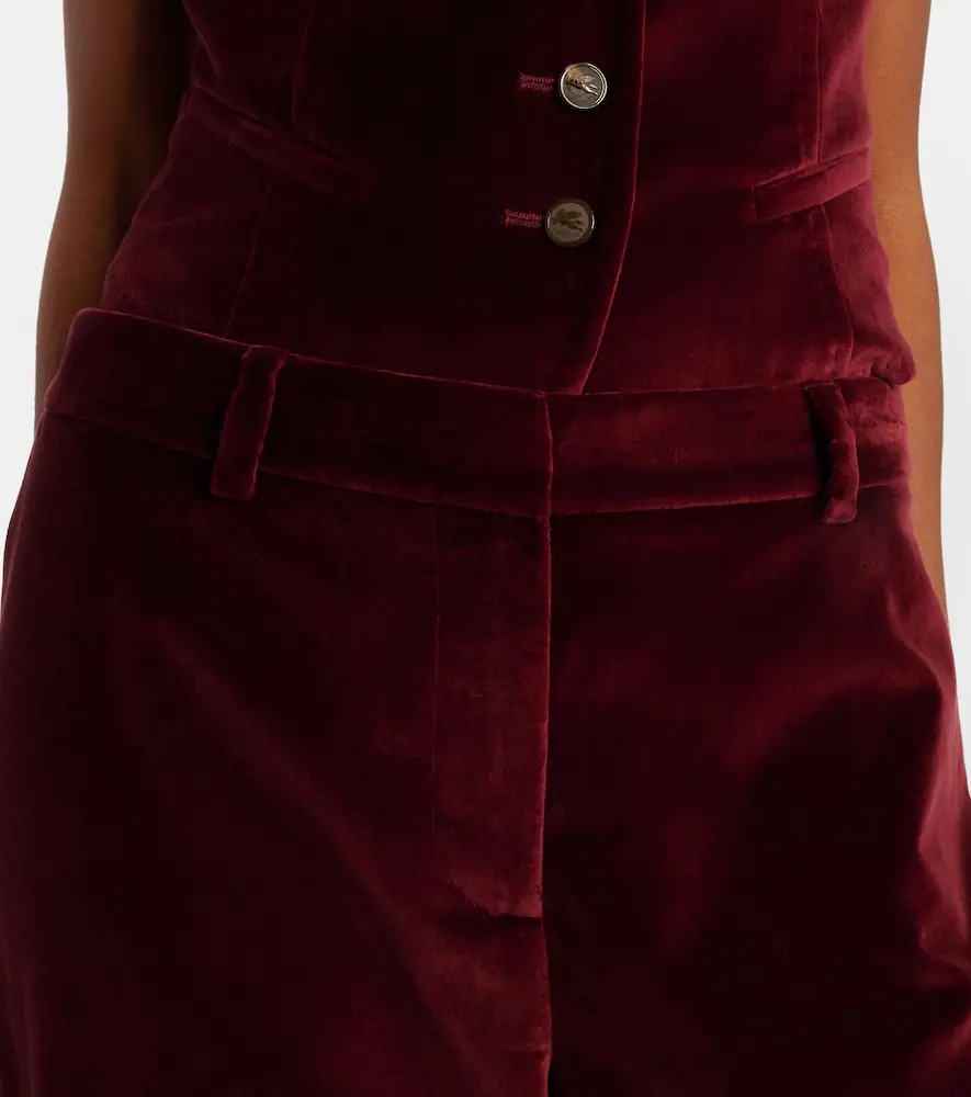 Etro Mid-rise cotton velvet flared pants | Thumbnail 2 Etro Mid-rise cotton velvet flared pants | Thumbnail 2