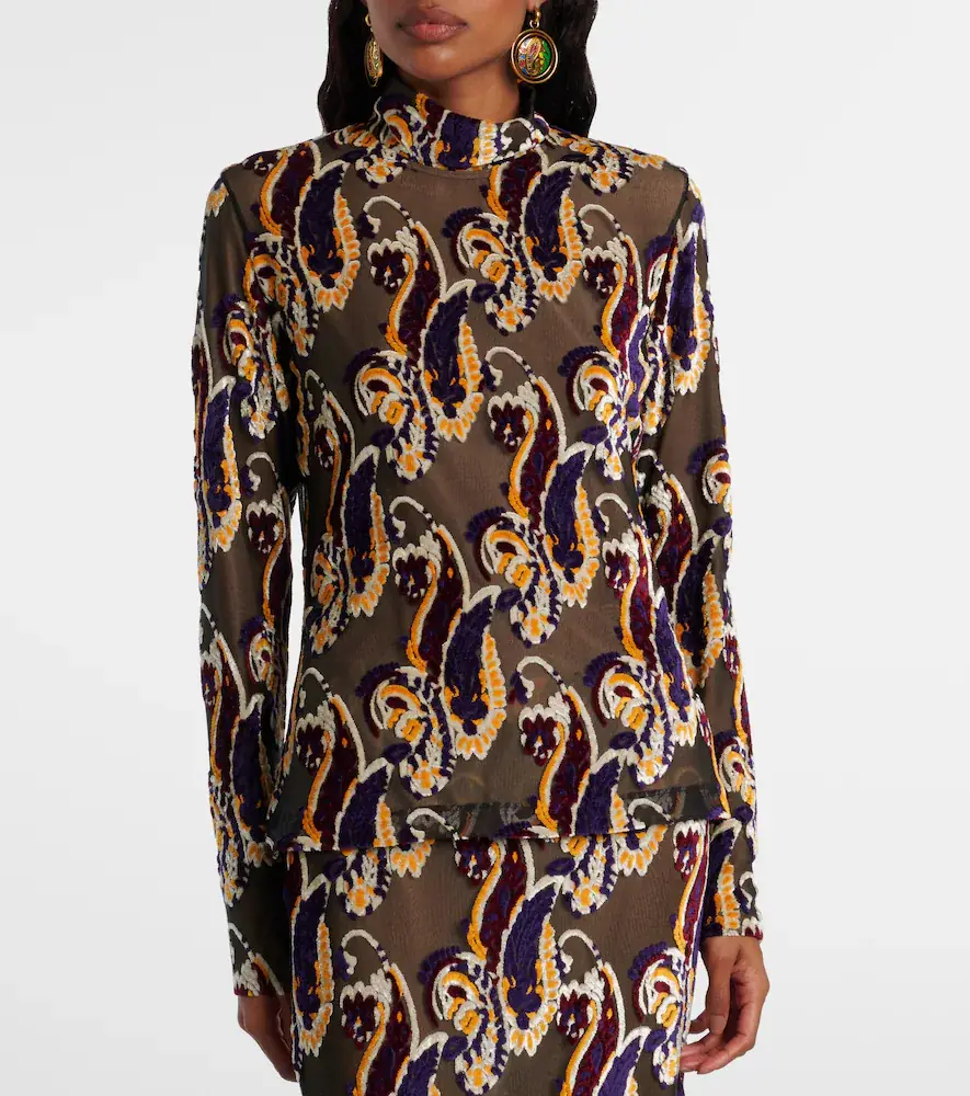 Etro Paisley semi-sheer top | Thumbnail 2 Etro Paisley semi-sheer top | Thumbnail 2