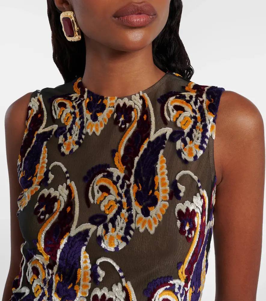 Etro Paisley semi-sheer midi dress | Thumbnail 2 Etro Paisley semi-sheer midi dress | Thumbnail 2