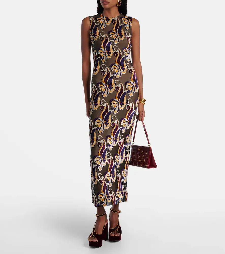 Etro Paisley semi-sheer midi dress | Thumbnail 3 Etro Paisley semi-sheer midi dress | Thumbnail 3