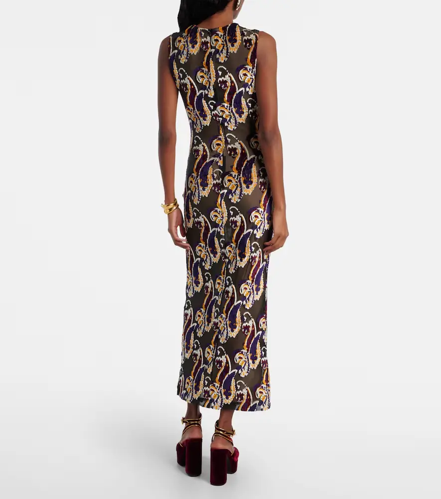 Etro Paisley semi-sheer midi dress | Thumbnail 4 Etro Paisley semi-sheer midi dress | Thumbnail 4