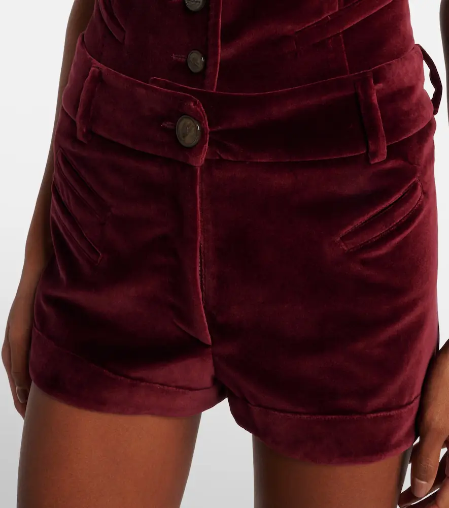 Etro High-rise cotton velvet micro shorts | Thumbnail 5 Etro High-rise cotton velvet micro shorts | Thumbnail 5