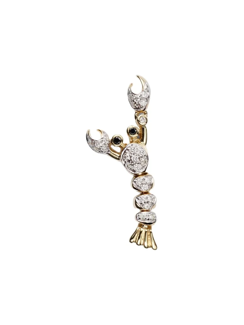 Yvonne Léon Homard Mini 9kt gold single earring with diamonds Yvonne Léon Homard Mini 9kt gold single earring with diamonds