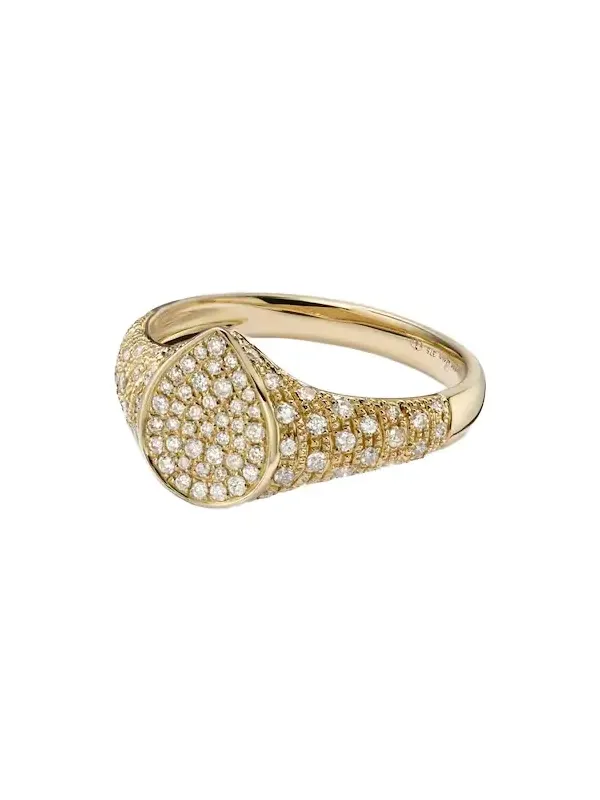 Yvonne Léon Mini 9kt gold ring with diamonds Yvonne Léon Mini 9kt gold ring with diamonds