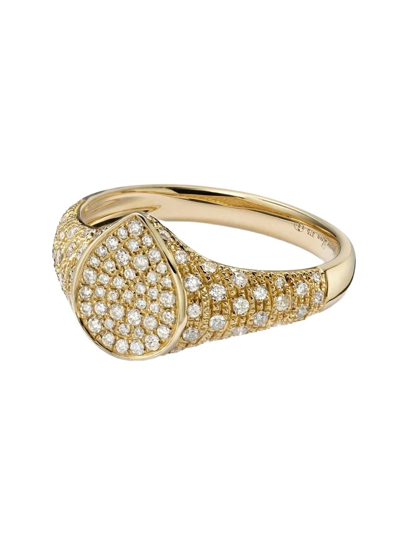 Yvonne Léon Mini 9kt gold ring with diamonds