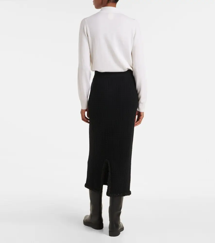Jardin des Orangers Distressed wool and cashmere pencil skirt | Thumbnail 4 Jardin des Orangers Distressed wool and cashmere pencil skirt | Thumbnail 4