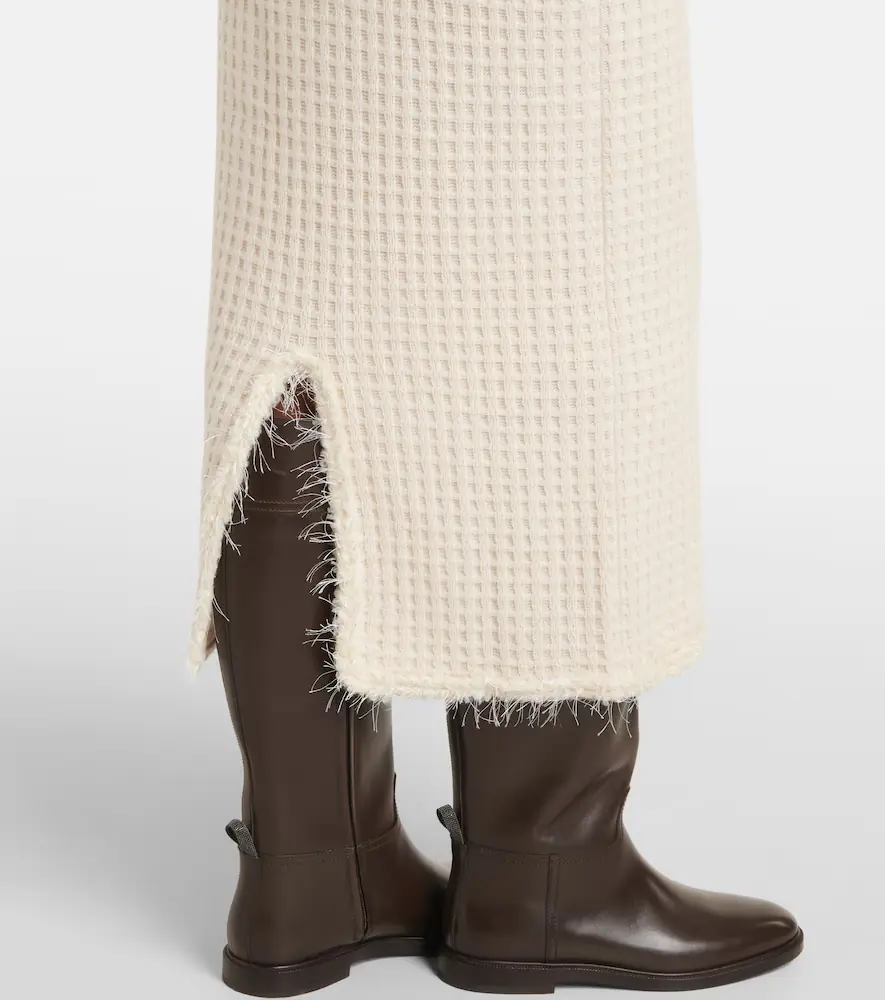 Jardin des Orangers Distressed wool and cashmere pencil skirt | Thumbnail 2 Jardin des Orangers Distressed wool and cashmere pencil skirt | Thumbnail 2