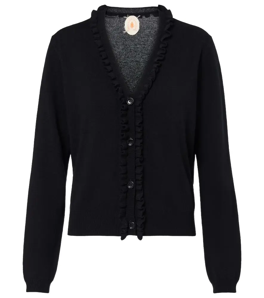 Jardin des Orangers Ruffled wool and cashmere cardigan
