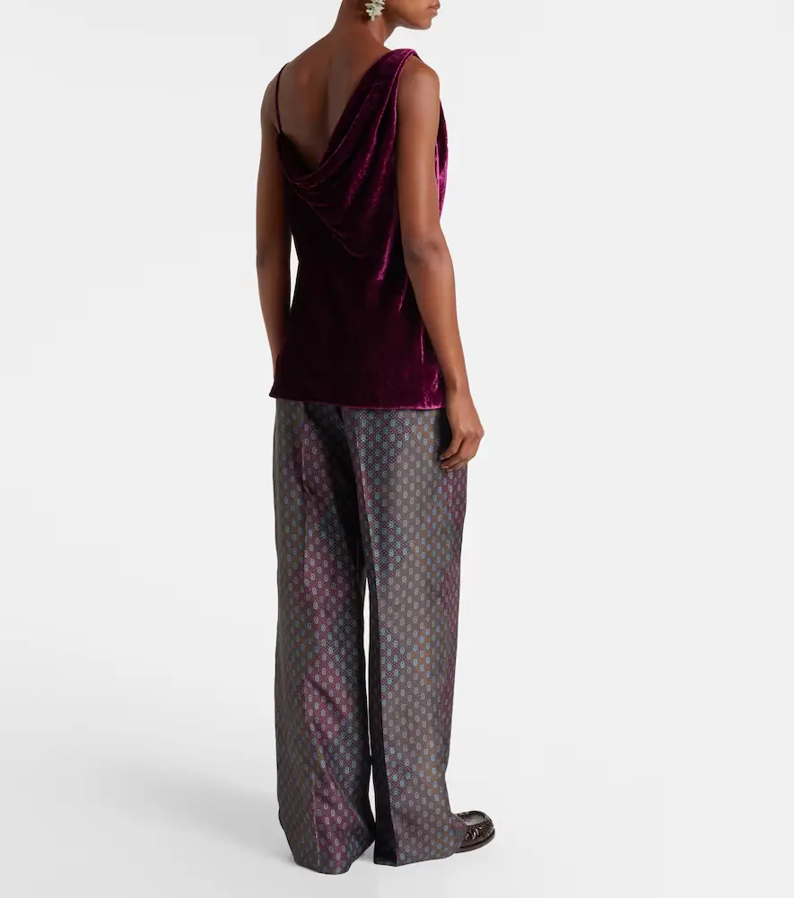 Dries Van Noten Draped velvet top | Thumbnail 4