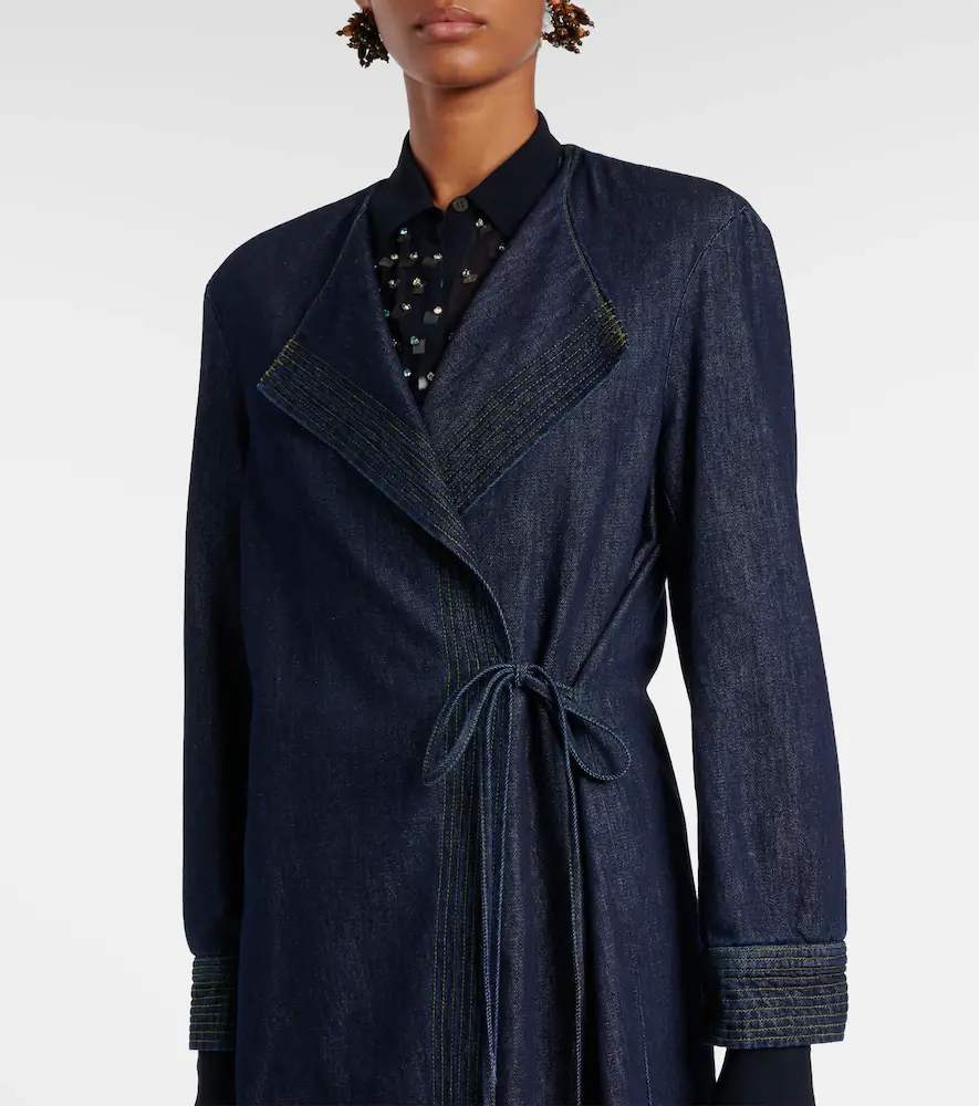 Dries Van Noten Denim wrap coat | Thumbnail 2 Dries Van Noten Denim wrap coat | Thumbnail 2