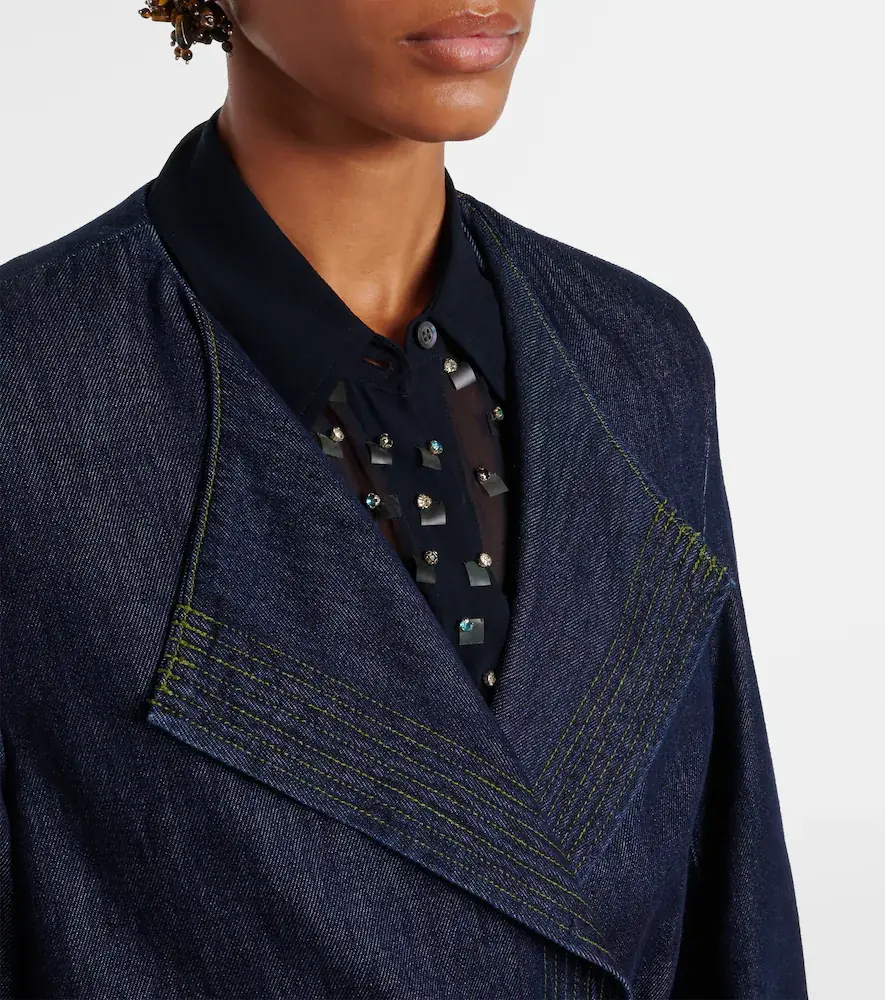Dries Van Noten Denim wrap coat | Thumbnail 3 Dries Van Noten Denim wrap coat | Thumbnail 3
