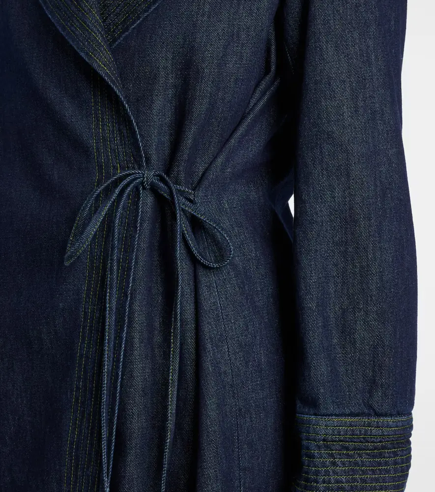Dries Van Noten Denim wrap coat | Thumbnail 4 Dries Van Noten Denim wrap coat | Thumbnail 4
