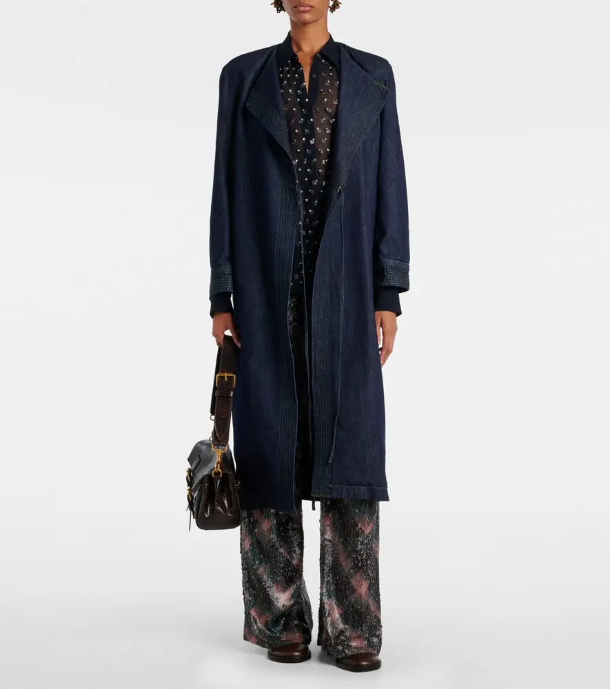 Dries Van Noten Denim wrap coat | Thumbnail 5 Dries Van Noten Denim wrap coat | Thumbnail 5