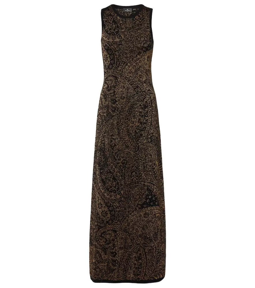Etro Wool-blend jacquard maxi dress