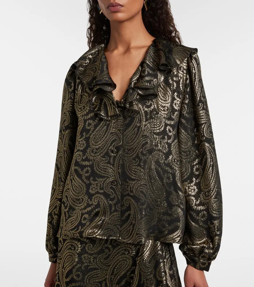 Etro Paisley ruffled silk-blend blouse | Thumbnail 3 Etro Paisley ruffled silk-blend blouse | Thumbnail 3