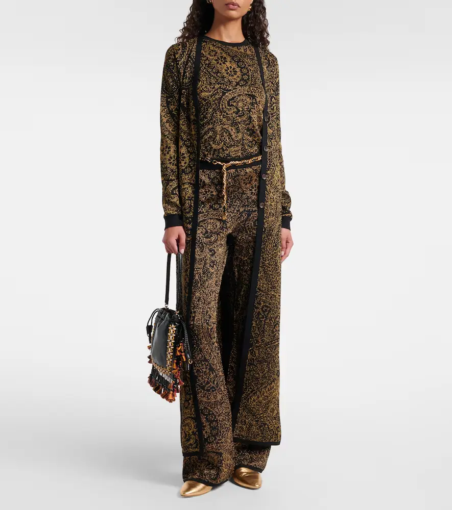 Etro Paisley wool-blend lamé flared pants | Thumbnail 2 Etro Paisley wool-blend lamé flared pants | Thumbnail 2