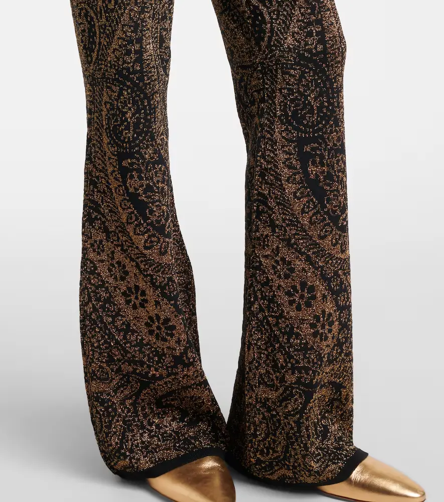 Etro Paisley wool-blend lamé flared pants | Thumbnail 3 Etro Paisley wool-blend lamé flared pants | Thumbnail 3