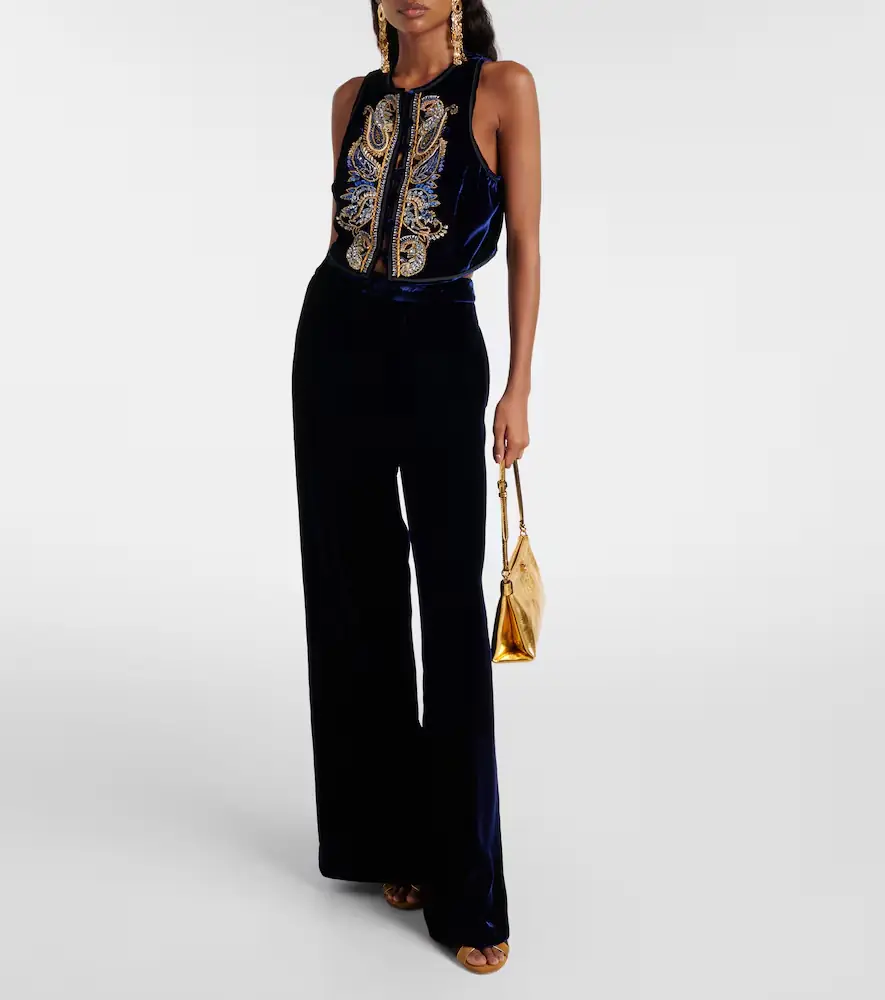 Etro Velvet wide-leg pants | Thumbnail 3
