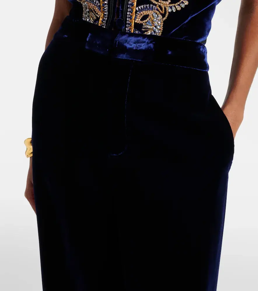 Etro Velvet wide-leg pants | Thumbnail 4