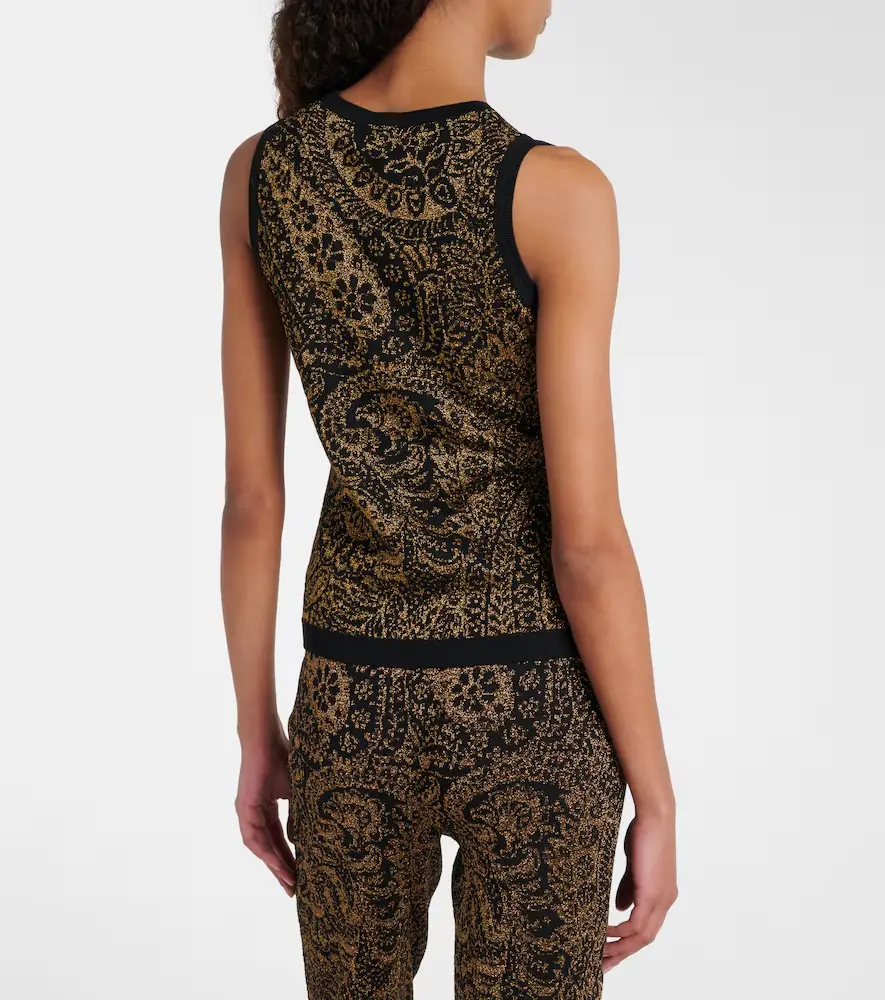 Etro Paisley wool-blend lamé tank top | Thumbnail 2 Etro Paisley wool-blend lamé tank top | Thumbnail 2